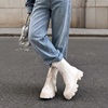 image:imageDREAM PAIRS Womens Combat Boots Lace up Mid Calf BootsWhite
