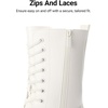 image:imageDREAM PAIRS Womens Combat Boots Lace up Mid Calf BootsWhite