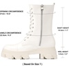 image:imageDREAM PAIRS Womens Combat Boots Lace up Mid Calf BootsWhite