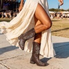 image:imageDREAM PAIRS Womens Cowboy Cowgirl MId calf BootsBrown
