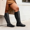 image:imageDREAM PAIRS Womens Wide Calf Flat Tall Knee High BootsTraceblack