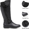 image:imageDREAM PAIRS Womens Wide Calf Flat Tall Knee High BootsTraceblack