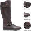 image:imageDREAM PAIRS Womens Wide Calf Flat Tall Knee High BootsTracebrown