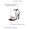 image:imageDream Pairs Womens Double Bowknots Heels Stiletto Heels with Rhinestone Bow Slingback High Heeled Sandals Square Toe ShoesBlack