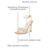 image:imageDream Pairs Womens Double Bowknots Heels Stiletto Heels with Rhinestone Bow Slingback High Heeled Sandals Square Toe ShoesGoldpat