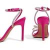 image:imageDream Pairs Womens Double Bowknots Heels Stiletto Heels with Rhinestone Bow Slingback High Heeled Sandals Square Toe ShoesHot Pinksatin