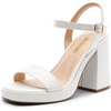 image:imageDREAM PAIRS Heels for Women Block Chunky Platform SandalWhite