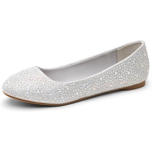 image:imageDREAM PAIRS Ballet Flats for Women Rhinestone Round Toe SlipOn Dressy Comfortable Shoes for Wedding Formal Prom Daily WorkSilver