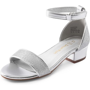 image:imageDREAM PAIRS Girls Sandals Low Heel Dress PumpsSilverglitter