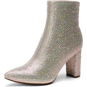 image:imageDREAM PAIRS Womens Chunky Heel Ankle BootiesGold