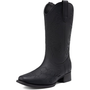 image:imageDREAM PAIRS Womens Cowboy Cowgirl MId calf BootsAll Black