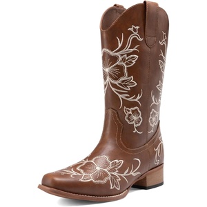 image:imageDREAM PAIRS Womens Cowboy Cowgirl MId calf BootsBrown