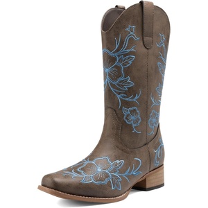 image:imageDREAM PAIRS Womens Cowboy Cowgirl MId calf BootsDark Brown