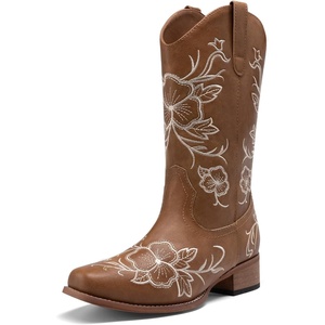 image:imageDREAM PAIRS Womens Cowboy Cowgirl MId calf BootsTan