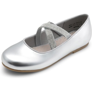 image:imageDream Pairs Girls Ballerina Dress Shoes Mary Jane FlatsSilver1